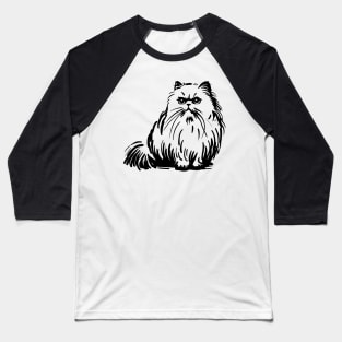 Stick figure of Persian cat in black ink Baseball T-Shirt